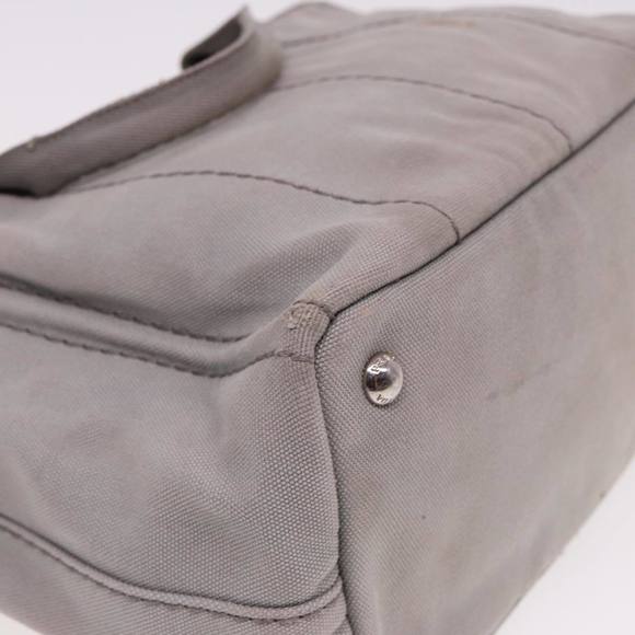 PRADA Canapa PM Hand Bag Canvas Gray Auth 78451 - Picture 16 of 16